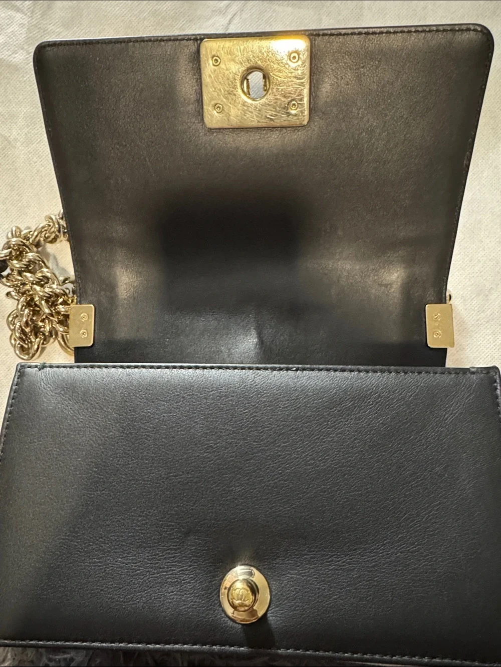Chanel Chevron Leather Small Boy Bag